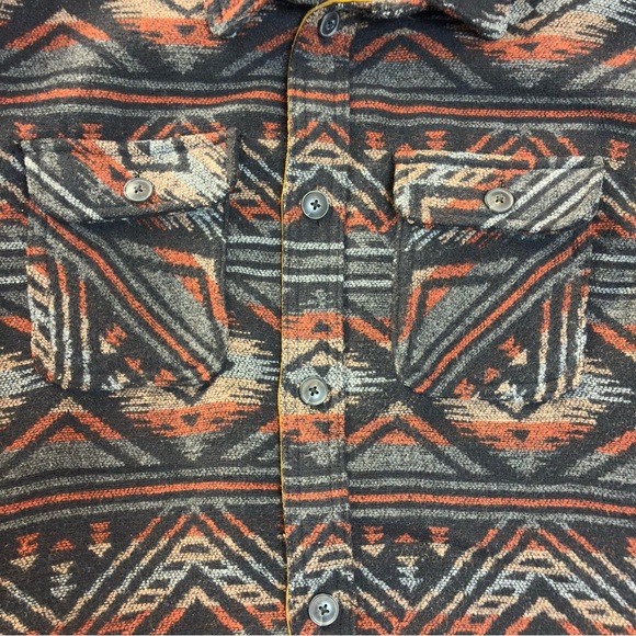 Jachs Sherpa Lined Aztec Jacket Size Large Wool Faux Fur Warm Shacket Southwest - Picture 7 of 16
